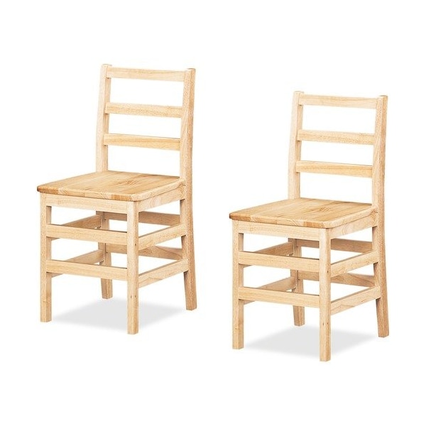 Jonti-Craft KYDZ LADDERBACK CHAIR, 18in SEAT HEIGHT, NATURAL SEAT/NATURAL BACK, NATURAL BASE, 2PK JNT5918JC2 - main